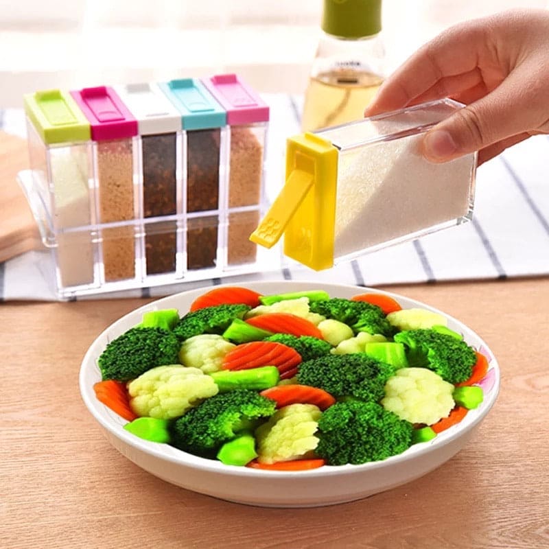 Set Of 6 Spice Box, Colorful Spice Container, Plastic Seasoning Box Set Of 6 Spice Box, Colorful Spice Container, Plastic Seasoning Box